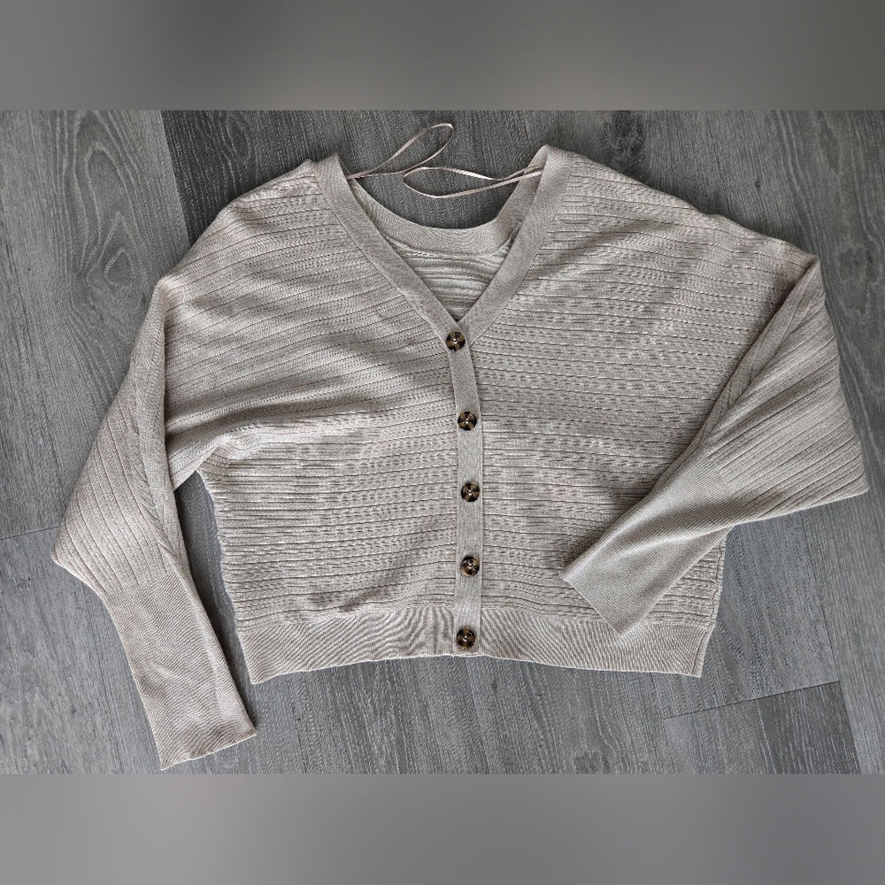 Pink Rose Reversible Cardigan Sz L
